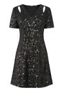 New Warehouse Flippy Black Sequin Sparkle Dress 10 Perfect Lbd Christmas Party