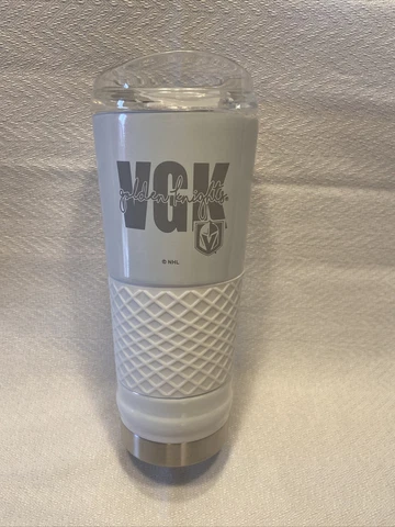 Vegas Golden Knights 24oz White Opal Coffee Drink Tumbler Brand New! Cover