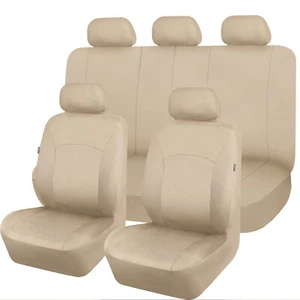 Universal Full Set Car Seat Covers for Car Rear Split 40/60 50/50 Beige SUV Auto - Picture 1 of 13