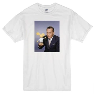 "TOPO GIGIO AND ED SULLIVAN" ITALIAN MOUSE RETRO TV SHOW WHITE T-SHIRT - Picture 1 of 1