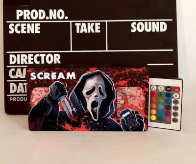 幽灵脸尖叫恐怖电影VHS录像带,复古VHS灯,万圣节,恐怖灯 — 第 1/4 张图片