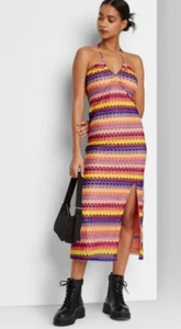 Neu mit Etikett Damen Häkel-Schlupfkleid - Wild Fable gestreift XL, mehrfarbig gestreift - Bild 1 von 5
