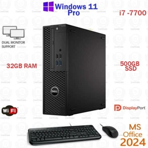 Dell Precision 3420 SFF Core i7-7700 Desktop 32GB RAM 512GB SSD Win 11 Office 24 - Picture 1 of 1