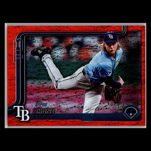 2025 Topps Serie 2 - #681 Shane Baz Orange Holofoil /25 - Tampa Bay Rays - Foto 1 di 2