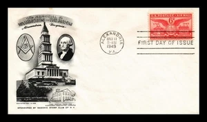 DR JIM STAMPS US COVER ALEXANDRIA VIRGINIA AIR MAIL FDC SCOTT C40 MASONIC CACHET - Picture 1 of 2