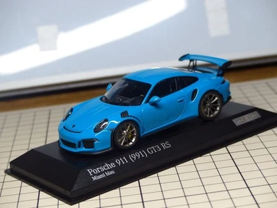Modellino auto Minichamps 1/43 Porsche 911 (991.1) GT3 RS Miami Blue... - Immagine 1 di 4