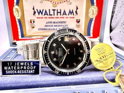 1960s Waltham Swiss Dive Watch - Collector Kit - B&P - Excellent - Early Version - Image 1 of 4
