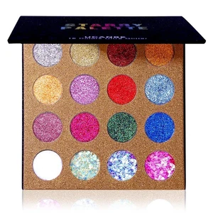 UCANBE Pro Glitter Eyeshadow Palette 16 Colors, Highly Pigmented Pressed Shimmer - Picture 1 of 8