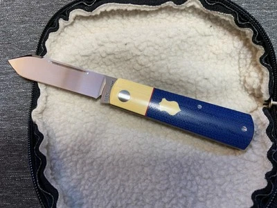 WF STEENKAMP -BLUE MICARTA -Barlow- SLIP JOINT KNIFE - Image 1 of 4