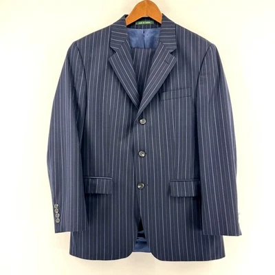Ralph Lauren Men's Pinstripe Wool Suit Jacket & Pants Set Navy - Image 1 of 4