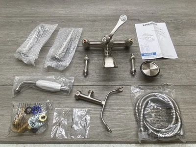 Grifo de llenado de bañera Kingston de latón AE103T8 Aqua vintage montado en cubierta con patas Foto 1 de 3