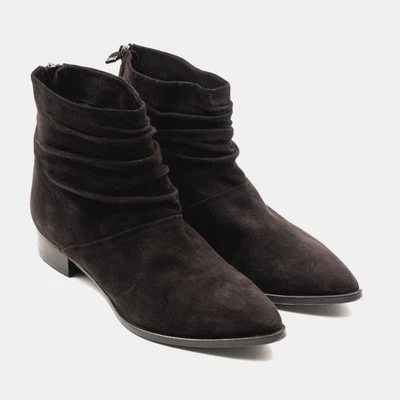 Botines Alberto Fermani Marrón Acanalado Gamuza - Talla 38 Hecho en Italia Cuero Foto 1 de 4