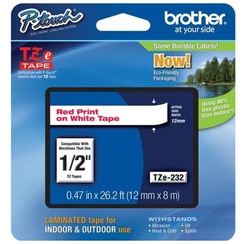 Brother International Tze232 Label Tape - 0.50" Width 1 Each