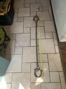 ANTICHI ferri da stiro forgiati a mano catena gang prigione schiavitù gambe - Foto 1 di 16