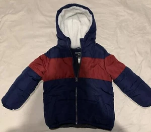 Oshkosh B'gosch hooded fleece winter puffer jacket size Boys M 5-6 - Picture 1 of 12