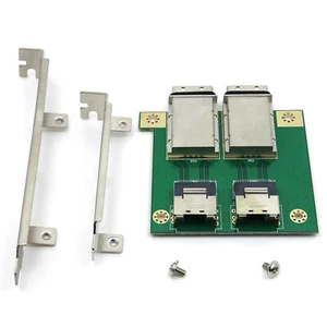SFF-8087 to 2 Port External HD SFF-8088 PCI Mini SAS Card Female Adapter Board - Picture 1 of 9