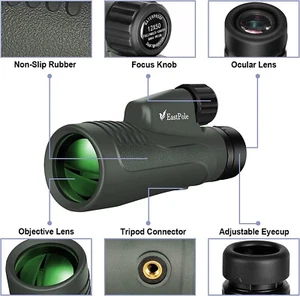 EASTPOLE Monocular Telescope with Smartphone Holder 2X50 HD Monoculars - NEW - Picture 1 of 8