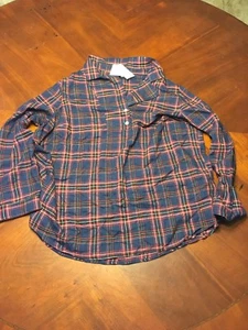 Skies Are Blue Womens Plaid Blue Button Up Shirt Collared XL  NWT - Picture 1 of 3