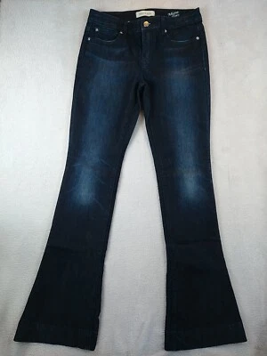 Pantalones de mezclilla Henry & Belle micro acampanados para mujer talla 27 azul tiro bajo lavado oscuro elásticos  Foto 1 de 4