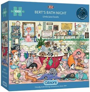 NEW Gibsons Jigsaw Puzzle Game 1000 Pieces "Bert's Bath Night"