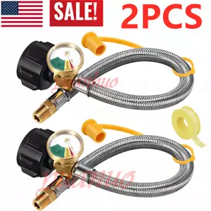 2 STCK. 15 Zoll Stecker 1/4" NPT QCC1 RV LP Propan Zopf Schläuche mit Stärke Stecker - Bild 1 von 8