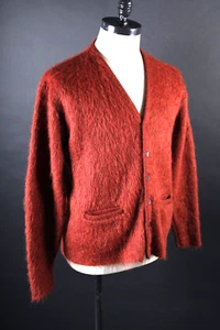 Vintage 1960s Mohair Cardigan Sweater Nirvana Mens Size Large USA - Picture 1 of 6