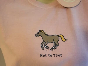 NEW w Tags Extra Large 16-18 LIFE IS GOOD Women SS, HOT TO TROT T-shirt - Picture 1 of 2