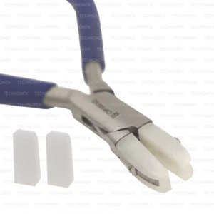 FLAT ROUND NOSE NYLON JAWS BEADING JEWELLERY RING FORMING BEAD MAKING PLIERS - Picture 1 of 4