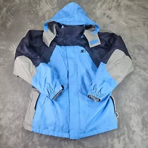 Starter 3 in 1 Vintage Wintermantel Kapuzenjacke Blau & Grau Herren Medium - Bild 1 von 19