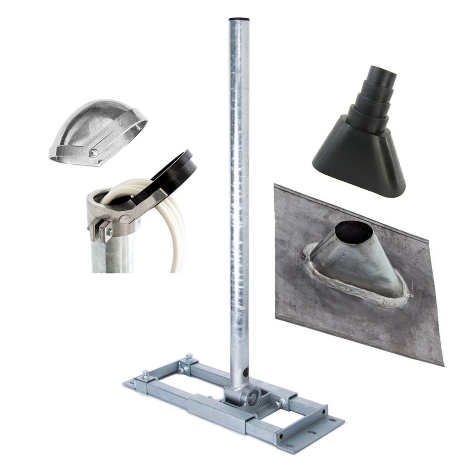 PREMIUMX Supporto per travi da tetto 130 cm palo antenna satellitare supporto per travi supporto per tetto set di montaggio