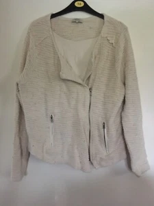 Womens Biker Asymmetric Zip Cardigan Jacket Metallic Size 20 Only Worn Once - Picture 1 of 2