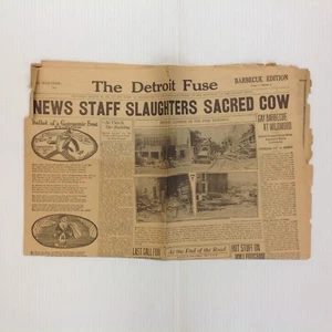 Antique Aug 6 1923 The Detroit Fuse Barbecue Edition Novelty Newspaper Staff Gag - Picture 1 of 20