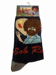 Bob Ross Fuzzy Socks -The Joy of Painting - Mens Shoe Size 8-12, Women 9-14 New - Picture 1 of 6