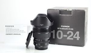 Fujifilm XF  Fuji 10-24mm F4 R OIS XF Fujinon Lens Boxed Front & Rear Cap & Hood