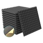 2X(12 Pack Acoustic Foam Self-Adhesive Pyramid Foam,Sound Insulation Sound Absor