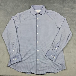 Mizzen Main Dress Hemd Herren Large blau Micro Gingham Karo Performance Freizeit - Bild 1 von 7