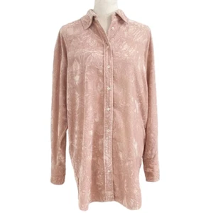 CAMISA CON BOTONES ARITZIA WILFRED LE FOU MEZCLA DE SEDA CRISTAL ROSA TRITURADO TERCIOPELO - Imagen 1 de 9