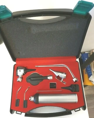  Otoskop HNO Set Ophtalmoskop Ohrenleuchte Ohrenspiegel Ohrtrichter Otologie ANG - Bild 1 von 4