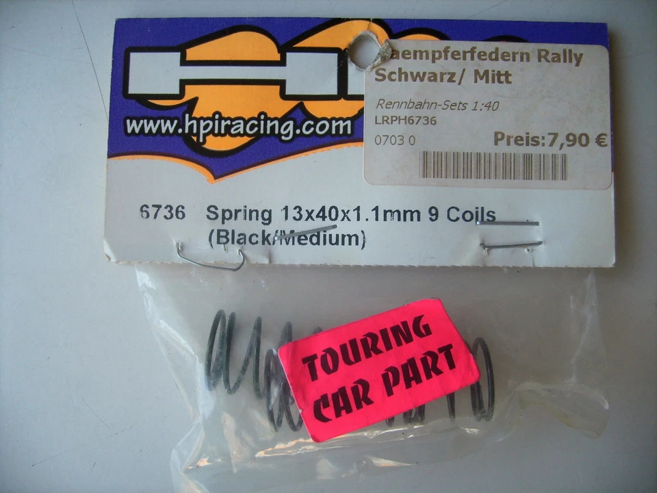 HPI 6736 Dämpferfedern Rally schwarz / Mittel 13 x 40 x 1,1 mm 9 Windungen - Bild 1 von 1