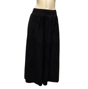 Vintage Erez Skirt A Line Black Suede Leather High Waist Maxi Modesty I Magnin - Picture 1 of 5
