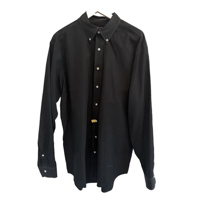 Daniel Crémieux Classics BD Dress Shirt Cotton Men's Size Large Solid Black - Image 1 of 4