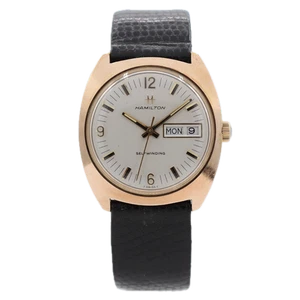 Orologio da polso uomo automatico vintage Hamilton 837.023-14 data giorno 837 tono oro - Foto 1 di 7