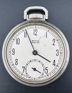 VINTAGE WESTCLOX POCKET BEN WATCH Winds/Ticks Missing Crystal PARTS Or REPAIR X1 - Picture 1 of 6