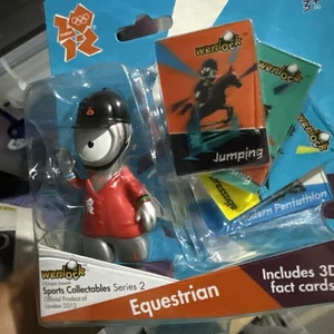 London 2012 Olympia Reitsport Wenlock Figur Sport Sammlerstück 2 + 3D Karten - Bild 1 von 3