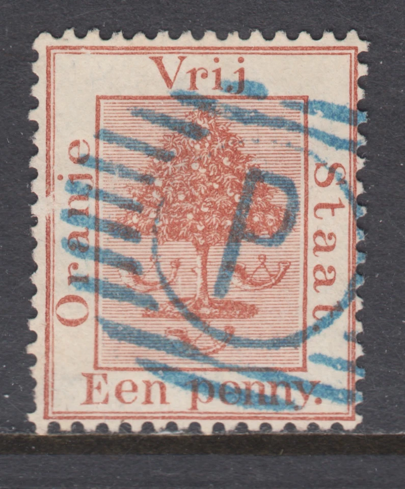 Оранжевый Free State, SG 1 б/у. 1868 1⁄2p апельсиновое дерево, "P" в 16 бар синий отменить, VF - Изображение 1 из 1