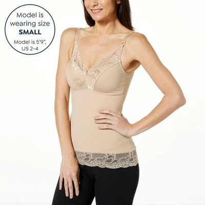 Rhonda Shear Classic Pin-Up Smoothing Cami Marfim Tamanho XL - Imagem 1 de 3