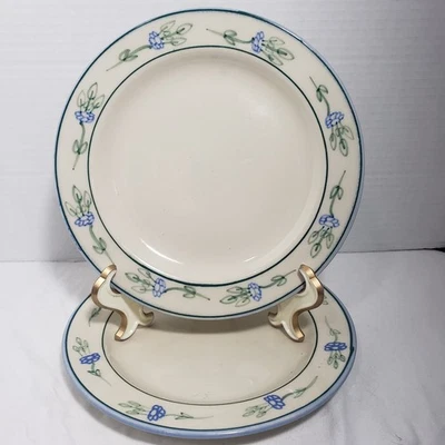 2 pratos antigos de cerâmica Hartstone salada sobremesa grés casa princesa floral  - Imagem 1 de 4