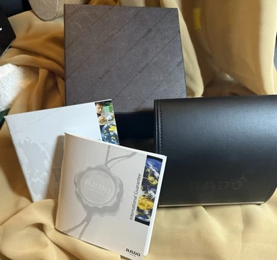 Rado Watch Box Presentation Black White Cardboard Gift Empty With Booklet - Image 1 of 4