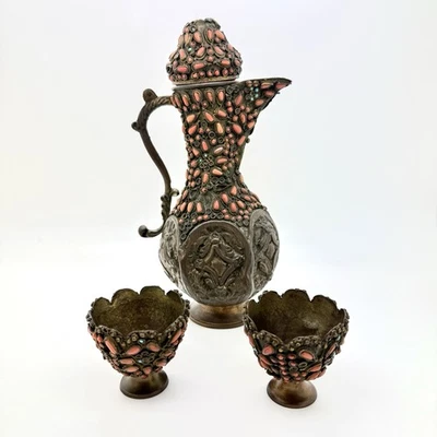 Antiguo siglo XVIII griego turco otomano Ewer tetera jarra hervidor de agua Foto 1 de 4