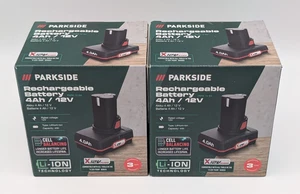PARKSIDE 12 V - 2x4 Ah Akku - PAPK 12 B4 - Cell Balancing - 2 Stück NEU - Bild 1 von 8
